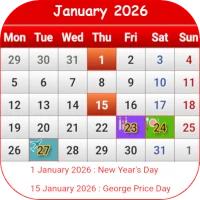 Belize Calendar 2026